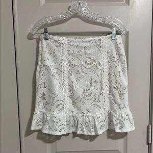 4SI3NNA White Lace Mini Skirt